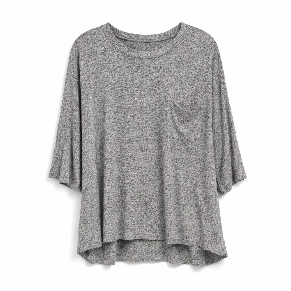For The Republic Gray Oversized Knit Top 1X - Picture 2 of 9